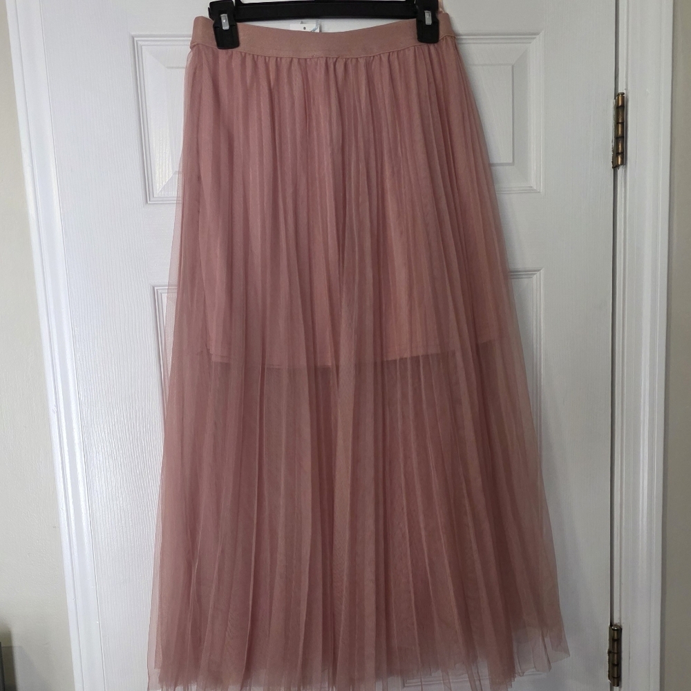 Women's Layered Tulle Skirt - Dusty Rose